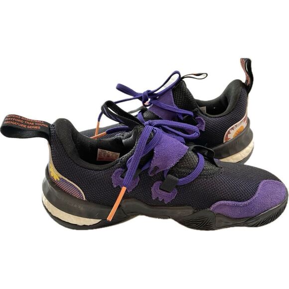 Adidas  Trae Young 1 Black Purple Orange Kids Size 5.5 main image 5